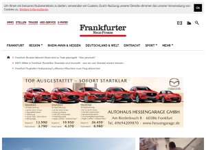 How fnp.de looks like on a tablet such as an iPad.
