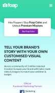 How foap.com looks like on a mobile device such as an iPhone.