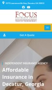 How focusinsuranceatlanta.com looks like on a mobile device such as an iPhone.