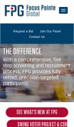 How focuspointeglobal.com looks like on a mobile device such as an iPhone.