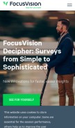 How focusvision.com looks like on a mobile device such as an iPhone.