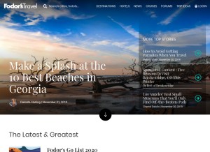 How fodors.com looks like on a tablet such as an iPad.