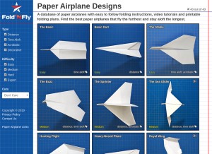 How foldnfly.com looks like on a tablet such as an iPad.