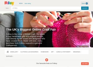 How folksy.com looks like on a tablet such as an iPad.