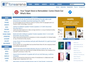 How fonearena.com looks like on a tablet such as an iPad.