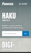 How fonecta.fi looks like on a mobile device such as an iPhone.