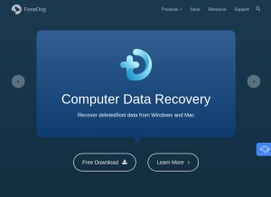 How fonedog.com looks like on a tablet such as an iPad.