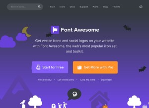 How fontawesome.com looks like on a tablet such as an iPad.