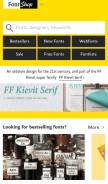 How fontshop.com looks like on a mobile device such as an iPhone.