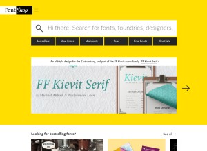How fontshop.com looks like on a tablet such as an iPad.
