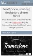 How fontspace.com looks like on a mobile device such as an iPhone.