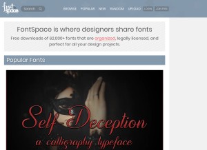 How fontspace.com looks like on a tablet such as an iPad.