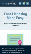 How fontspring.com looks like on a mobile device such as an iPhone.