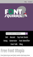 How fontsquirrel.com looks like on a mobile device such as an iPhone.