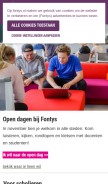 How fontys.nl looks like on a mobile device such as an iPhone.