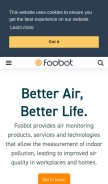How foobot.io looks like on a mobile device such as an iPhone.