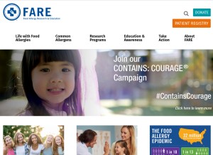 How foodallergy.org looks like on a tablet such as an iPad.