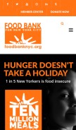 How foodbanknyc.org looks like on a mobile device such as an iPhone.