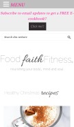 How foodfaithfitness.com looks like on a mobile device such as an iPhone.