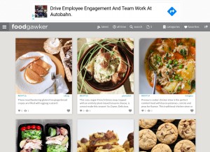 How foodgawker.com looks like on a tablet such as an iPad.