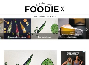 How foodieandthechef.com looks like on a tablet such as an iPad.