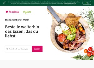 How foodora.at looks like on a tablet such as an iPad.