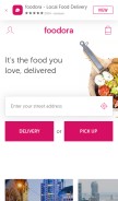 How foodora.ca looks like on a mobile device such as an iPhone.