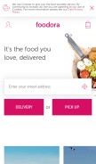 How foodora.fi looks like on a mobile device such as an iPhone.