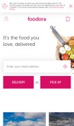 How foodora.no looks like on a mobile device such as an iPhone.