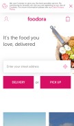 How foodora.se looks like on a mobile device such as an iPhone.