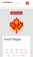 How foodpages.ca looks like on a mobile device such as an iPhone.