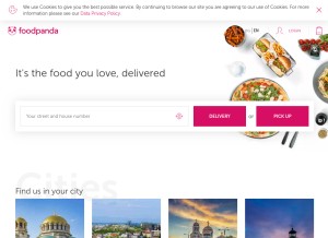 How foodpanda.bg looks like on a tablet such as an iPad.
