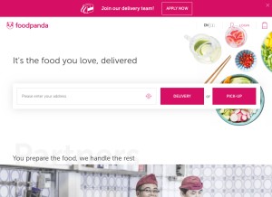 How foodpanda.hk looks like on a tablet such as an iPad.