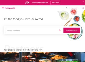 How foodpanda.pk looks like on a tablet such as an iPad.