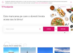 How foodpanda.ro looks like on a tablet such as an iPad.