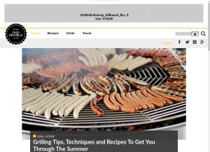How foodrepublic.com looks like on a tablet such as an iPad.