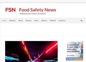 How foodsafetynews.com looks like on a tablet such as an iPad.
