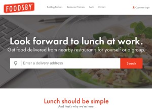 How foodsby.com looks like on a tablet such as an iPad.