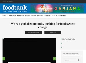 How foodtank.com looks like on a tablet such as an iPad.