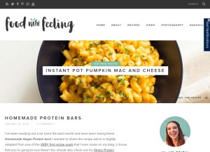 How foodwithfeeling.com looks like on a tablet such as an iPad.
