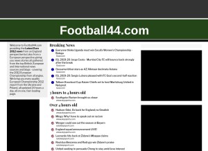 How football44.com looks like on a tablet such as an iPad.