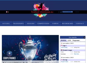 How footballdatabase.eu looks like on a tablet such as an iPad.