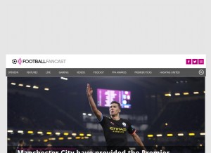 How footballfancast.com looks like on a tablet such as an iPad.