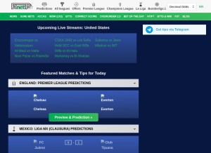 How footballpredictions.net looks like on a tablet such as an iPad.