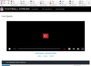 How footballstream.tv looks like on a tablet such as an iPad.