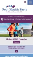 How foothealthfacts.org looks like on a mobile device such as an iPhone.