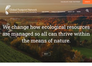 How footprintnetwork.org looks like on a tablet such as an iPad.