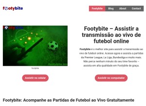 How footybite.biz looks like on a tablet such as an iPad.