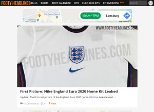 How footyheadlines.com looks like on a tablet such as an iPad.