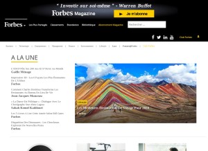 How forbes.fr looks like on a tablet such as an iPad.